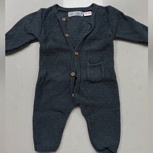 Zara Kids Blue Knit Romper (1-3M)